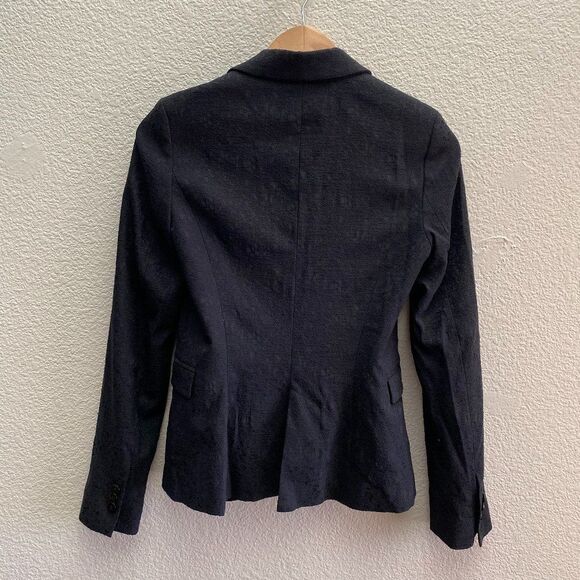 Zara Basic One Button Patterned Blazer Jacket Black Color XS Extra Small - Picture 3 of 3